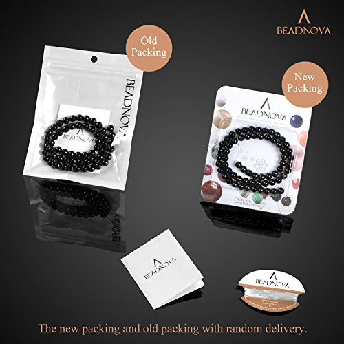 BEADNOVA Black Onyx Beads Natural Crystal Beads Stone Gemstone Rou...