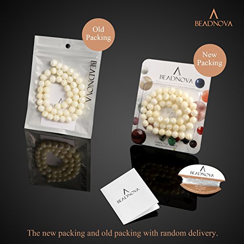 BEADNOVA Natural White Mother of Pearl Shell Beads Natural Crystal...
