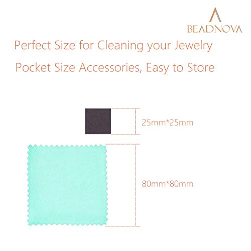 BEADNOVA Silver Polishing Cloth Cotton Jewelry Cleaning Cloth with...