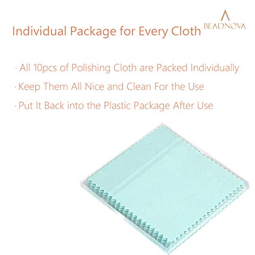 BEADNOVA Silver Polishing Cloth Cotton Jewelry Cleaning Cloth with...