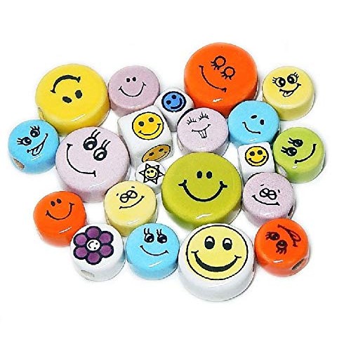 Beads Ceramic Happy FACE Emoji Beads Assortment 35pc Sale