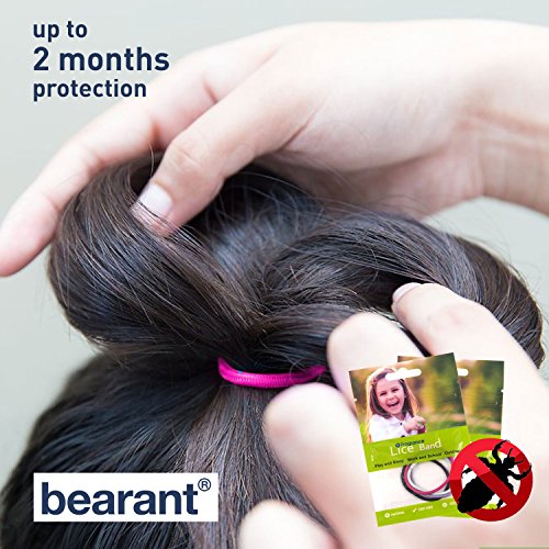 Bearant Elastic Lice Repellent Hair Bands - DEET-free, with Natura...