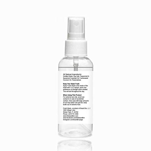 2 Pack- Fresh Mask Peppermint Mask Spray for Disposable & Reusable...