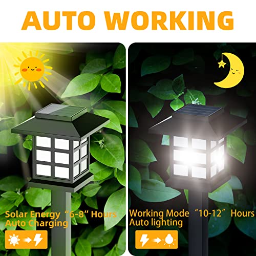 Beassla Solar Outdoor Lights 12 Pack, 12 Hrs Long-Lasting Waterpro...