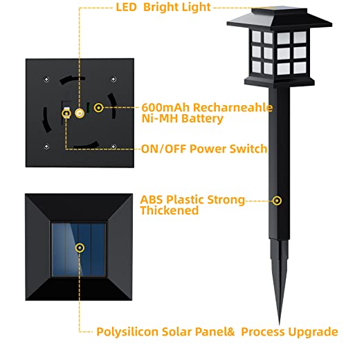 Beassla Solar Outdoor Lights 12 Pack, 12 Hrs Long-Lasting Waterpro...