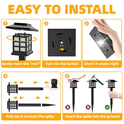 Beassla Solar Outdoor Lights 12 Pack, 12 Hrs Long-Lasting Waterpro...