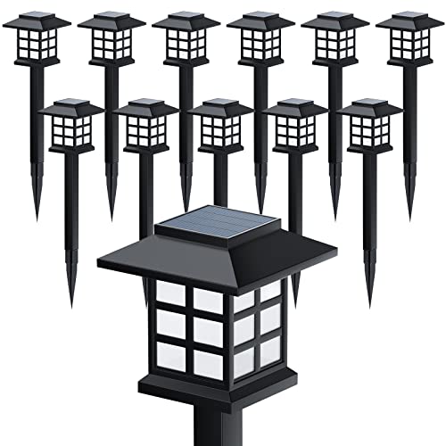 Beassla Solar Outdoor Lights 12 Pack, 12 Hrs Long-Lasting Waterpro...