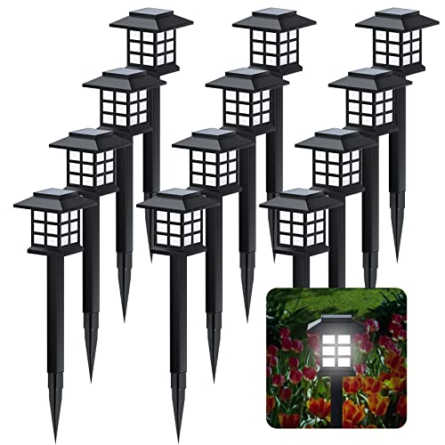 Beassla Solar Outdoor Lights 12 Pack, 12 Hrs Long-Lasting Waterpro...