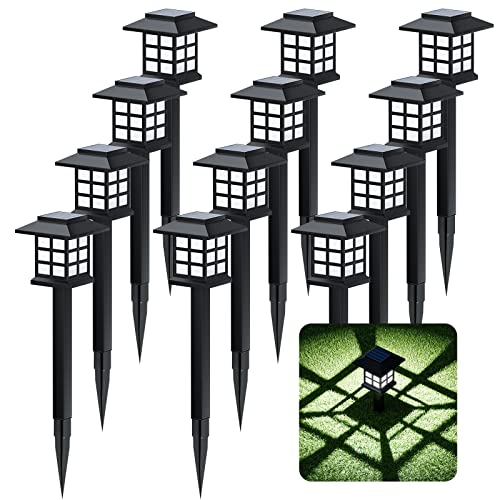 Beassla Solar Outdoor Lights 12 Pack, 12 Hrs Long-Lasting Waterpro...