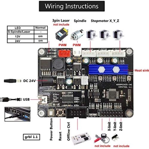 7000mw Laser Engraver CNC 3018 Pro Engraving Machine, GRBL Control...