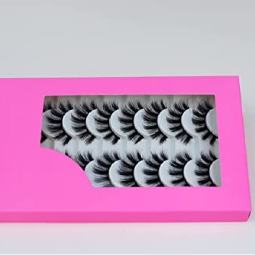 beautykaisen 8Pair 3D False Eyelashes Cross Fluffy Natural Look PA...