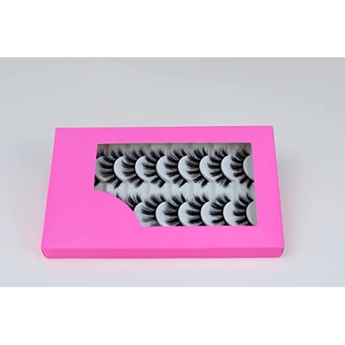 beautykaisen 8Pair 3D False Eyelashes Cross Fluffy Natural Look PA...