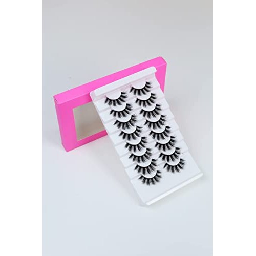 beautykaisen 8Pair 3D False Eyelashes Cross Fluffy Natural Look PA...