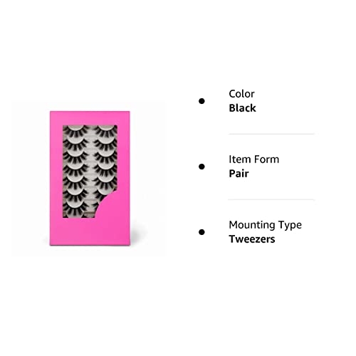 beautykaisen 8Pair 3D False Eyelashes Cross Fluffy Natural Look PA...