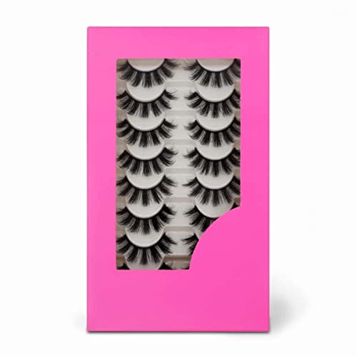 beautykaisen 8Pair 3D False Eyelashes Cross Fluffy Natural Look PA...