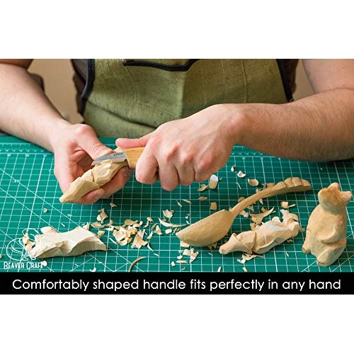 BeaverCraft Cutting Knife C2 6.5 Whittling Knife for Fine Chip Ca...