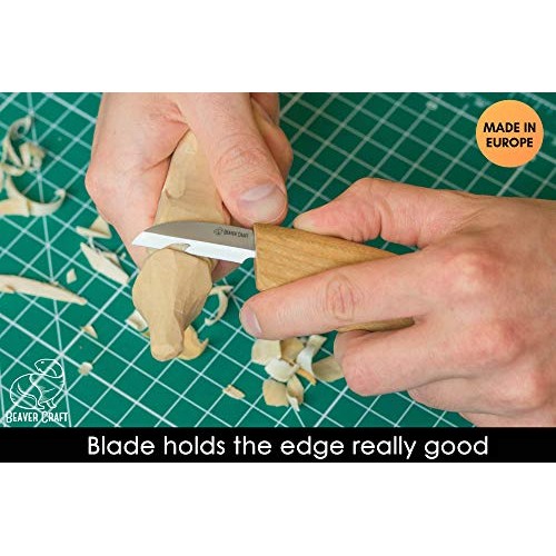 BeaverCraft Cutting Knife C2 6.5 Whittling Knife for Fine Chip Ca...