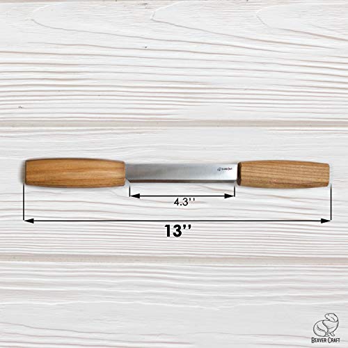 BeaverCraft DK2s Draw Knife with Leather Sheath Woodworking Tool 4...