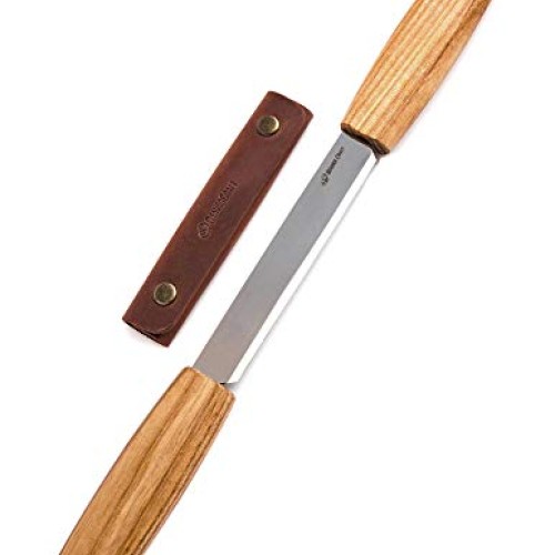 BeaverCraft DK2s Draw Knife with Leather Sheath Woodworking Tool 4...