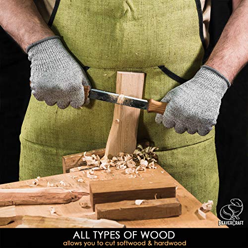 BeaverCraft Draw Knife with Leather Sheath DK1S-4,3 Straight Deba...