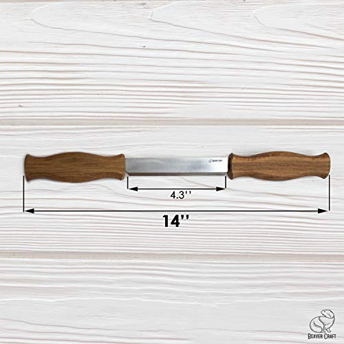 BeaverCraft Draw Knife with Leather Sheath DK1S-4,3 Straight Deba...
