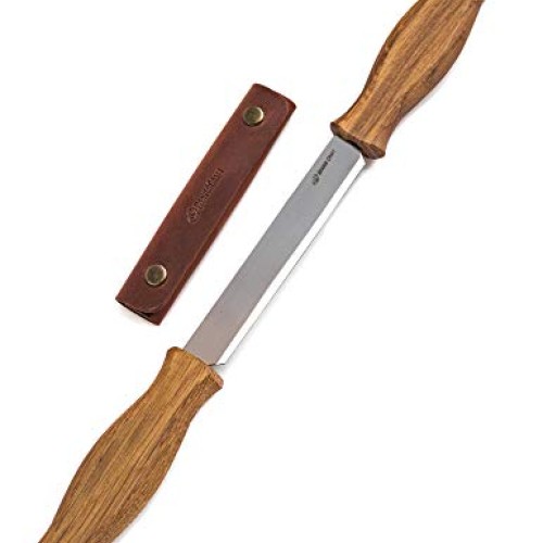 BeaverCraft Draw Knife with Leather Sheath DK1S-4,3 Straight Deba...