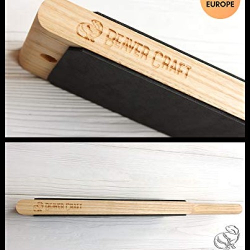 BeaverCraft LS1P1 Leather Strop 3 x 8 Paddle Strop with Compound...