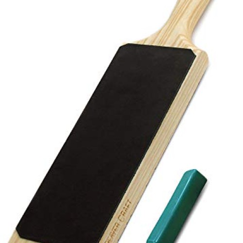 BeaverCraft LS1P1 Leather Strop 3 x 8 Paddle Strop with Compound...