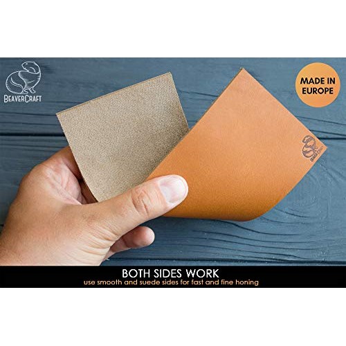 BeaverCraft LS2P1 Leather Strop Honing Sharpening Strop Knives Chi...