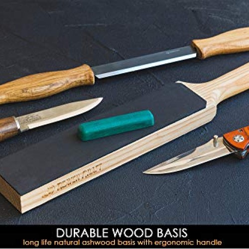 BeaverCraft LS6P1 Leather Paddle Honing Strop Kit with Sharpening ...
