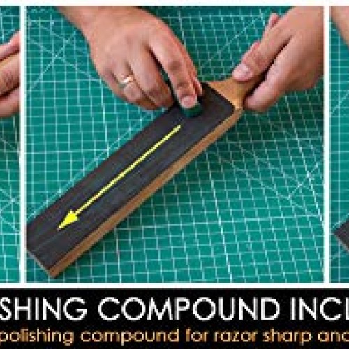 BeaverCraft LS6P1 Leather Paddle Honing Strop Kit with Sharpening ...