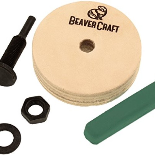 BeaverCraft PW1 Sharpening Wheel Stropping 3 Wheel Leather Wheel ...