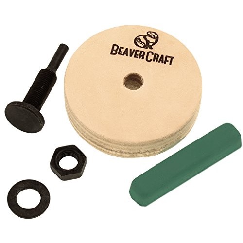 BeaverCraft PW1 Sharpening Wheel Stropping 3 Wheel Leather Wheel ...