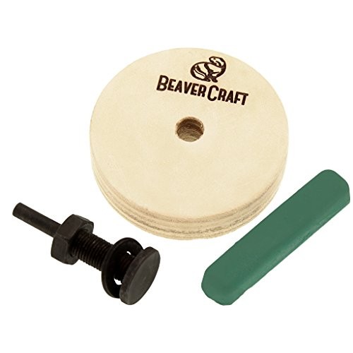 BeaverCraft PW1 Sharpening Wheel Stropping 3 Wheel Leather Wheel ...