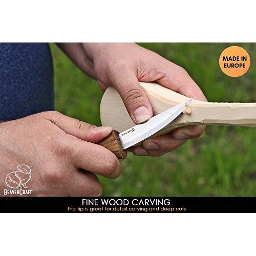 BeaverCraft Sloyd Knife C4 3.14 Wood Carving Sloyd Knife for Whit...