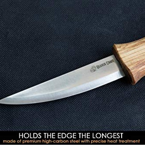 BeaverCraft Sloyd Knife C4 3.14 Wood Carving Sloyd Knife for Whit...