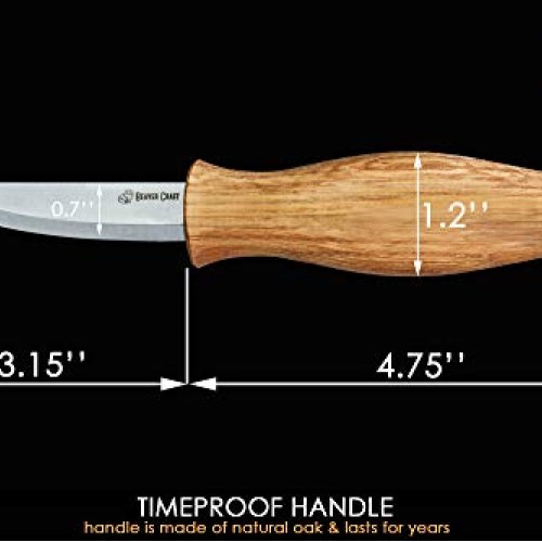 BeaverCraft Sloyd Knife C4 3.14 Wood Carving Sloyd Knife for Whit...