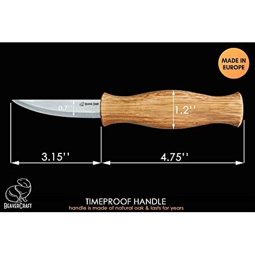 BeaverCraft Sloyd Knife C4 3.14 Wood Carving Sloyd Knife for Whit...