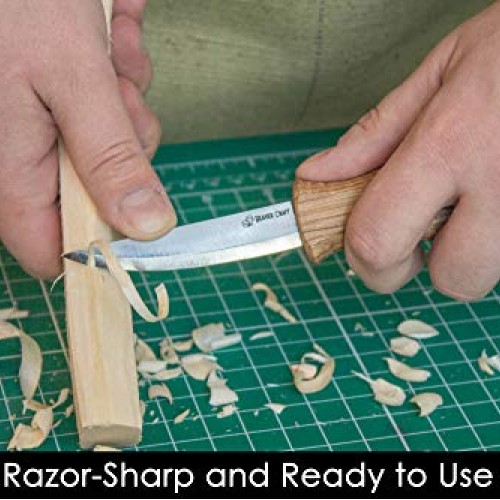 BeaverCraft Sloyd Knife C4 3.14 Wood Carving Sloyd Knife with Lea...