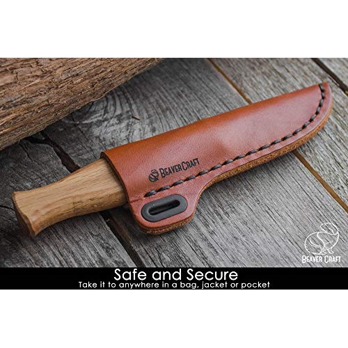BeaverCraft Sloyd Knife C4 3.14 Wood Carving Sloyd Knife with Lea...