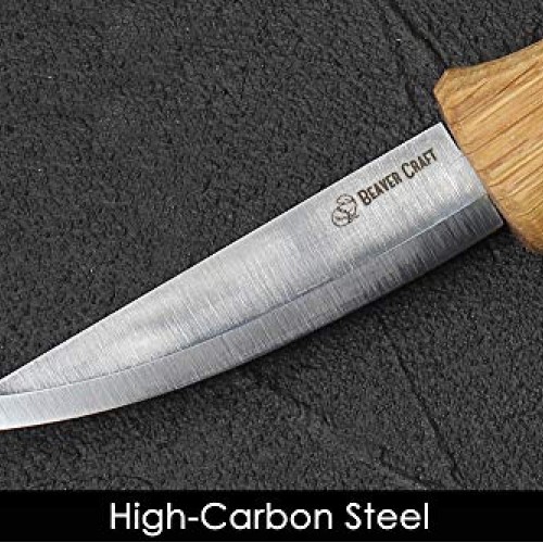 BeaverCraft Sloyd Knife C4 3.14 Wood Carving Sloyd Knife with Lea...