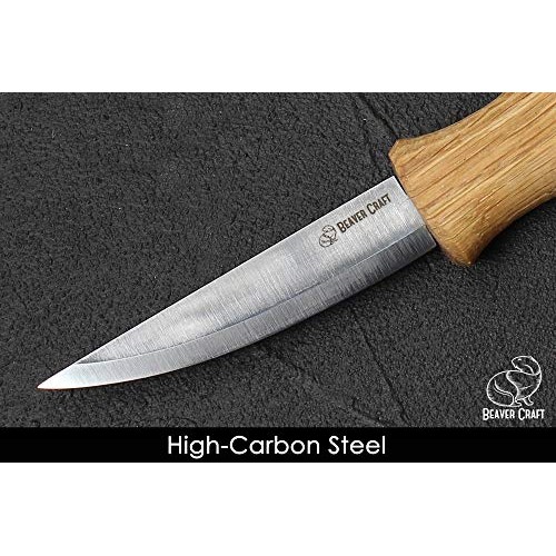 BeaverCraft Sloyd Knife C4 3.14 Wood Carving Sloyd Knife with Lea...