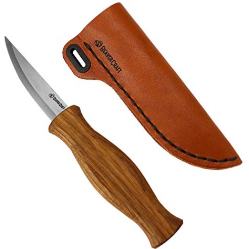 BeaverCraft Sloyd Knife C4 3.14 Wood Carving Sloyd Knife with Lea...