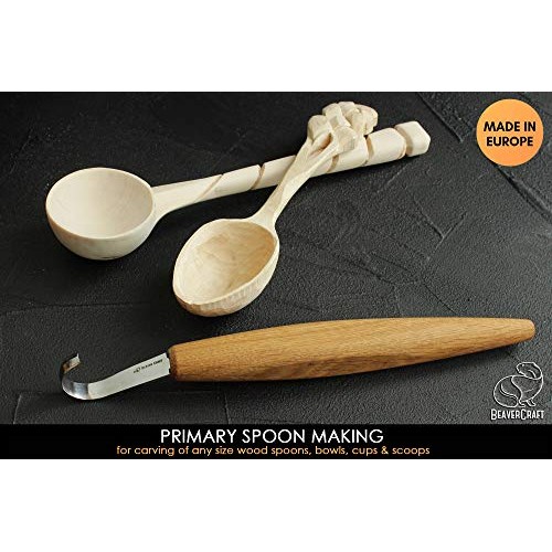 BeaverCraft Spoon Carving Hook Knife SK5 2 - Double Sided Sharpen...