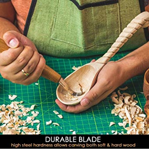 BeaverCraft Spoon Carving Hook Knife SK5 2 - Double Sided Sharpen...