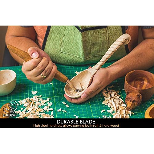 BeaverCraft Spoon Carving Hook Knife SK5 2 - Double Sided Sharpen...