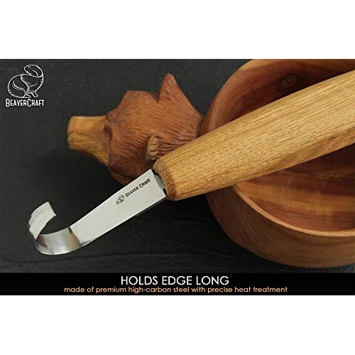 BeaverCraft Spoon Carving Hook Knife SK5 2 - Double Sided Sharpen...
