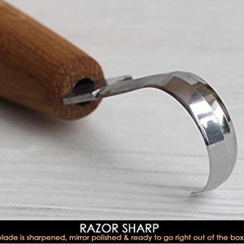 BeaverCraft Spoon Carving Hook Knife SK5 2 - Double Sided Sharpen...