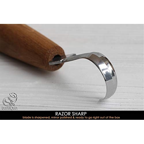 BeaverCraft Spoon Carving Hook Knife SK5 2 - Double Sided Sharpen...