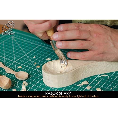 BeaverCraft, Wood Carving Bent Gouge K8a/14 0.55 - Spoon Carving ...